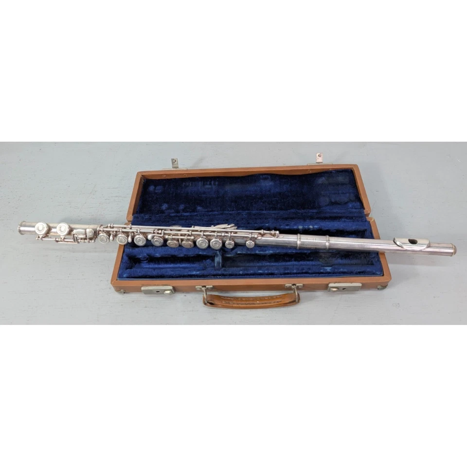 Flauta corporal banhada a prata esterlina ARTLEY com estojo Nogales Ariz 18-0 funcionando - Imagem 2 de 4