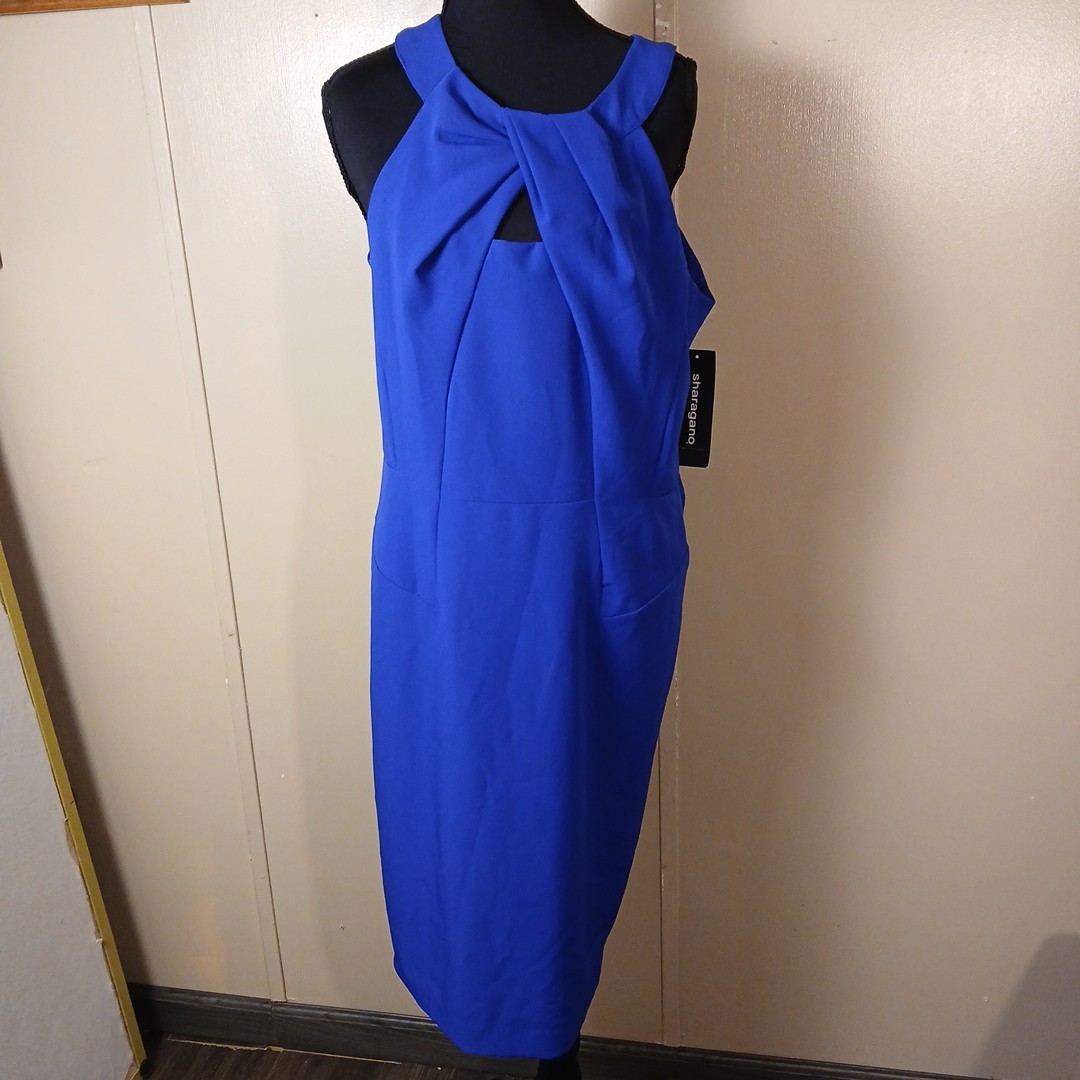 Sharagano Dress NWT Size 8 Royal Blue Halter Sharagano Dress NWT Size 8 Royal Blue Halter