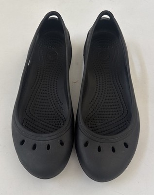 Crocs Kadee Ballet Flats Womens Triple Black Slip-On Round Toe Comfort Size 8