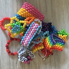 Multicolor Rainbow Plastic Pony Bead Slip-On ...