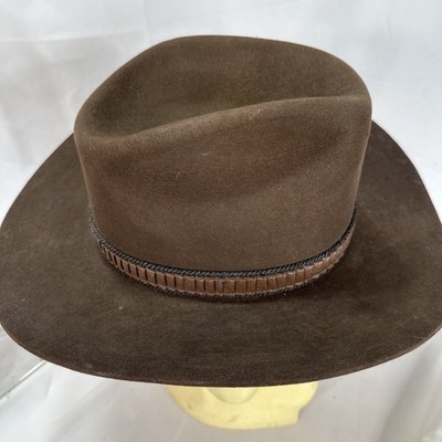Vintage Stetson 3X Beaver Cowboy Hat Brown Long Oval 7 1/4 Very