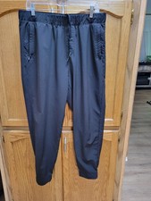 32 Degrees Black Ankle Jogger Pants, Elastic Waist, Zip Pockets, Drawstring Sz L
