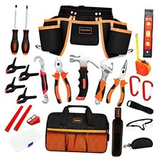 25 Pieces Kids Real Tool Kit Children Real Tool Set with Real Hand Tools, Kids