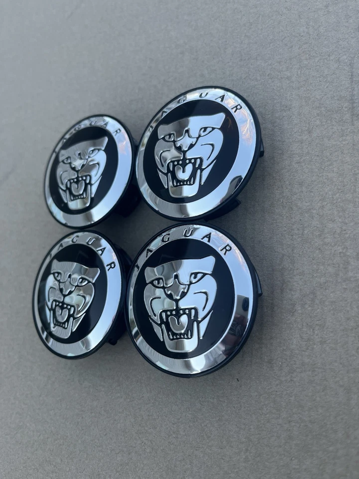 4 New JAGUAR Wheel Rim Center Caps S  XJ XJ8 XF XK F Type F Pace Black - Image 3 of 4
