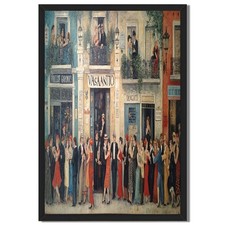 Vintage Street Dance Framed Canvas Print Retro Wall Art Home Decor