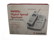Vintage Mid 1990s Radio Shack White Cordless Landline Phone -Plastic Antennas