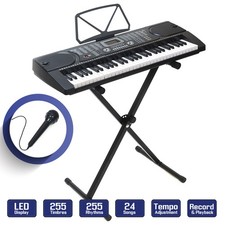 Digital Music Piano Keyboard - Portable Electronic Instrument w Stand - 61 Key