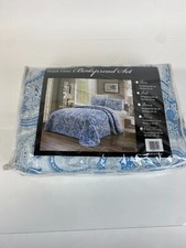 3-Piece Oversize Queen 100 X 95 Fine Printed Prewashed Quilt Set Reversible