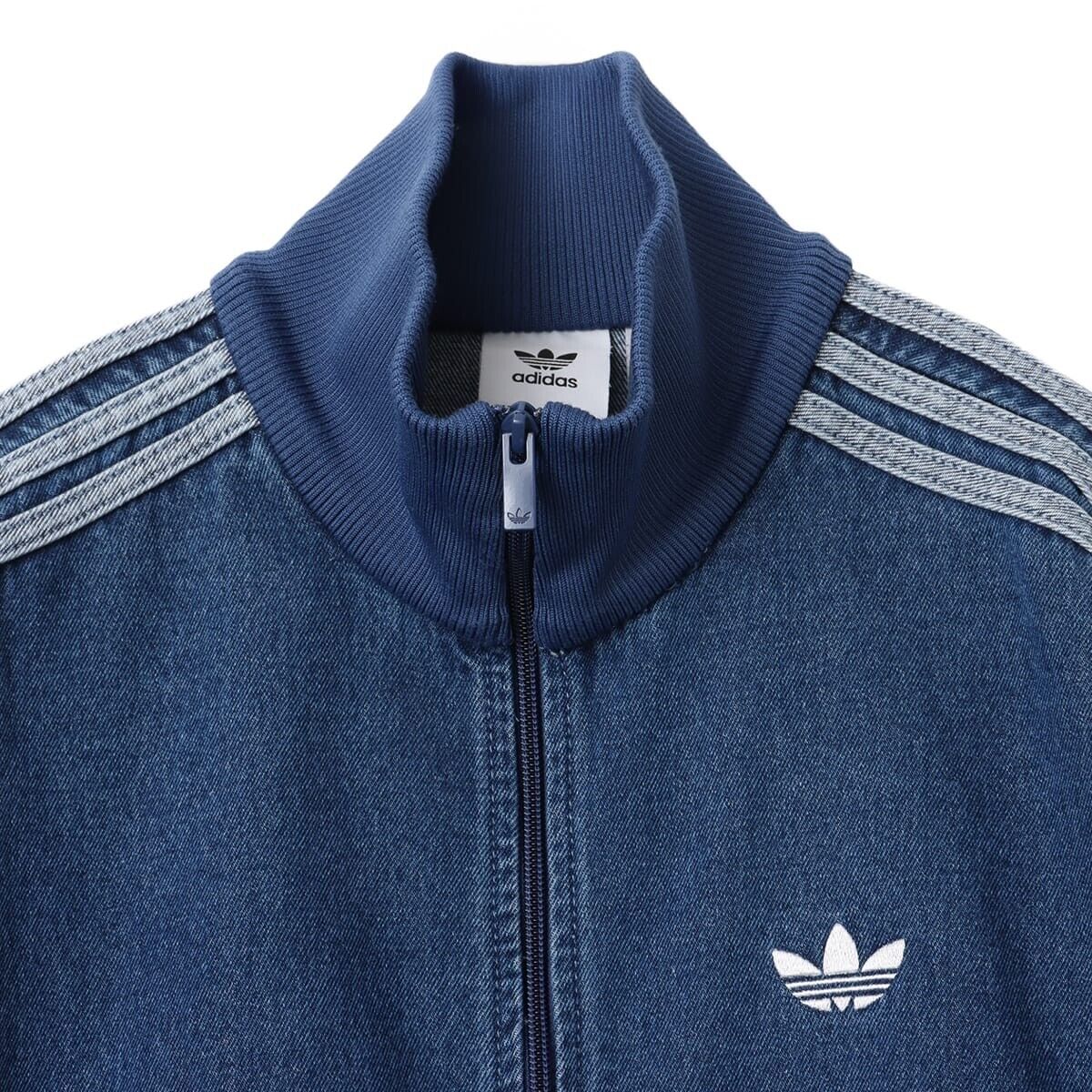 adidas Adicolor Denim Firebird Track Top Medium Blue JC6233 adidas Adicolor Denim Firebird Track Top Medium Blue JC6233