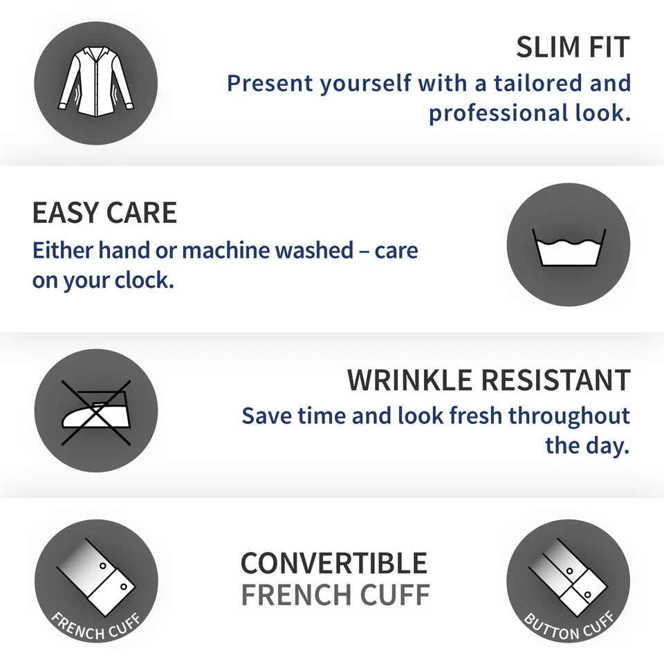 Men's Dress Shirt Slim Fit Long Sleeve Spread Collar French Cuffs from Labiyeur - Image 3 of 4