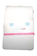 Wonderkids Girls' 2 Pair White Opaque Tights - Size 6-12 Months