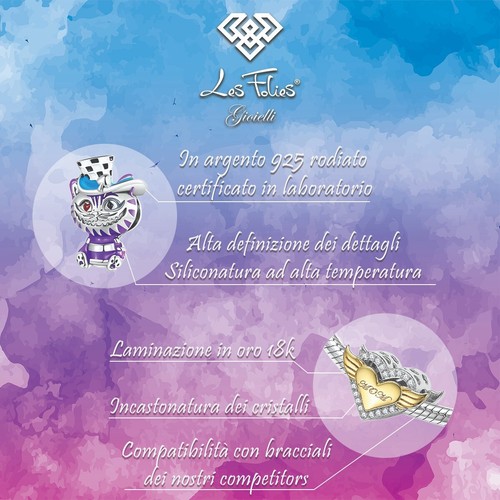 Charm Coppia Innamorati in argento 925 - Les Folies (Modello Pandora) - Foto 6 di 8