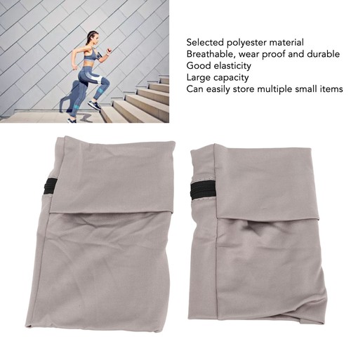 (Gris clair) 2 pièces support de brassard de téléphone de marche manche sac de bras pour courir LS - Photo 6/22