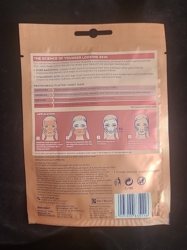 3 x Nivea Cellular Expert Lift Pure Sculpting Bakuchio Anti Age Sheet Face Masks - Picture 3 of 4