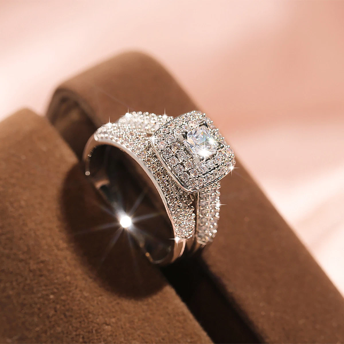 Square wedding ring sets outlet