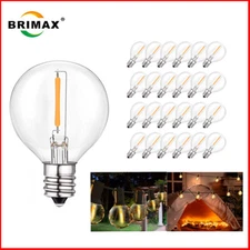 25PCS G40 E12 LED Globe Bulbs Outdoor Waterproof Patio String Lights Bulb 2700K