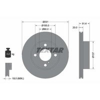 Textar 2X Bremsscheibe Vorne Ø231 InnenbelüFtet FüR Suzuki Alto GF 1.0 Nissan