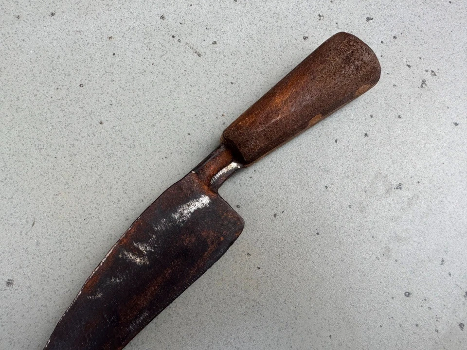 Antiguo cuchillo daga Khanjar de hoja de acero antiguo de 1800 con mango de madera Foto 3 de 4