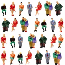 P4805 32pcs Model Railway O Scale 1:50 Seated Figure People 8 Different Poses