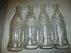 4 Vintage Coke Cola-Cola Canada 6oz Glass Soda Pop Bottles : 1949 1957 1959 1960