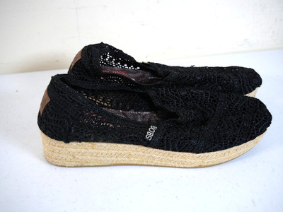 BOB'S from SKECHERS Women's 8M Black Mesh Loafers, Memory Foam Comfort Shoes NEW