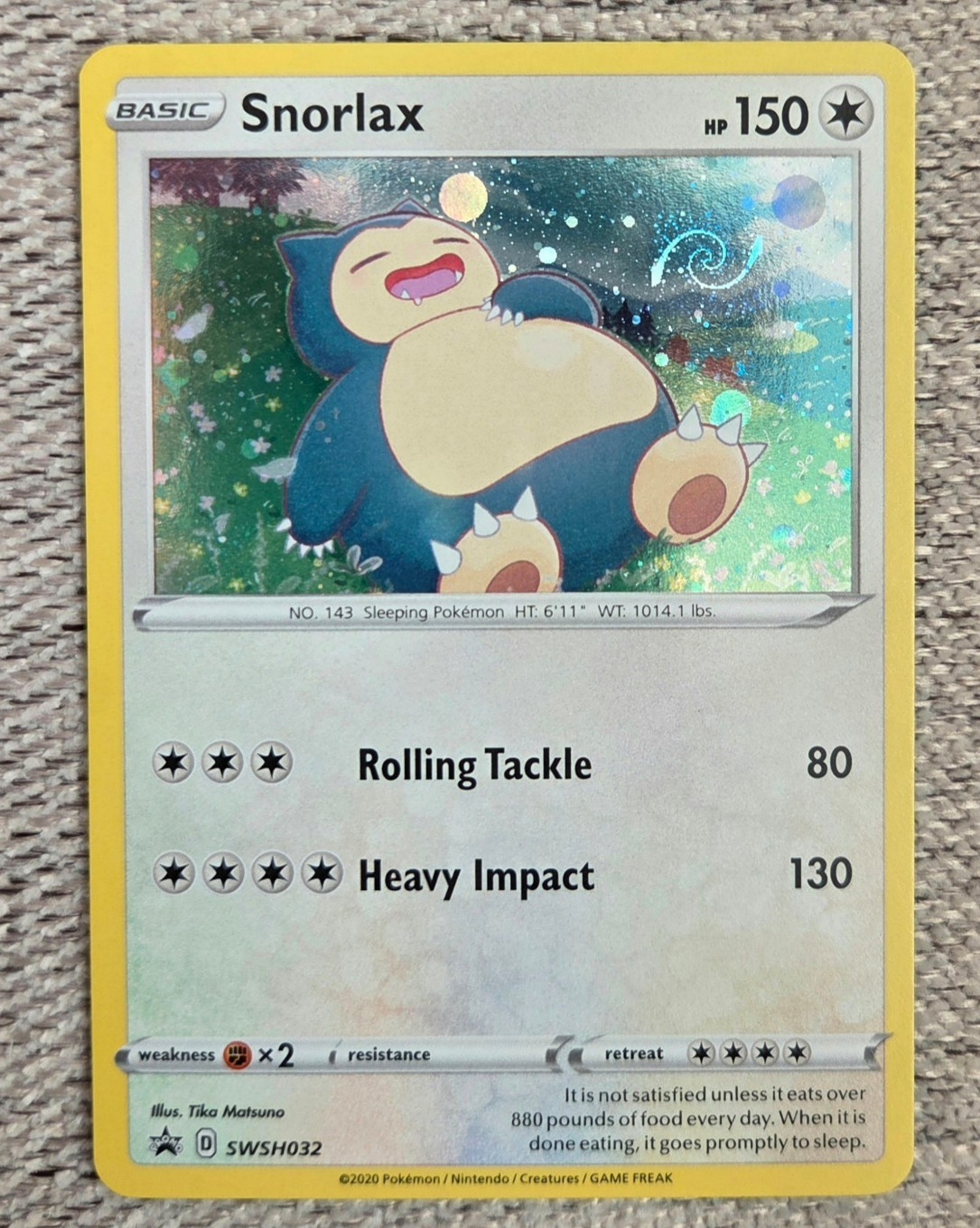 🌀DOUBLE SWIRL🌀 Snorlax SWSH032 Holo Sword & Shield Promo Pokemon LP