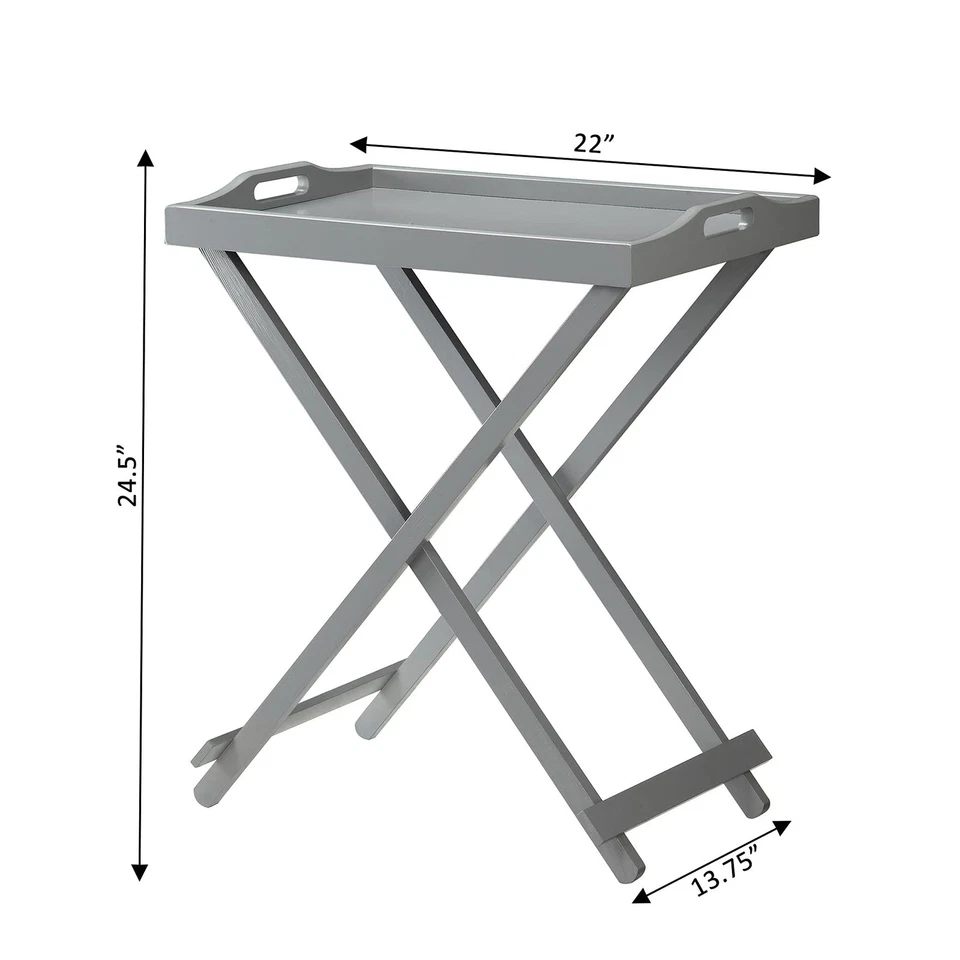 Convenience Concepts Designs2Go 22 Inch Grey Tray Table Fully Assembled - Image 3 of 4