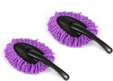 2 Pack Mini Microfiber Car Dash Duster Brush, Multi-Functional Car Purple