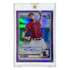 Topps Bowman Chrome 1st Reid Detmers Angels Baseball Card 19/250 Purple Parallel