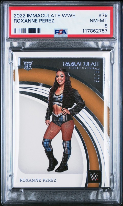 Roxanne Perez 2022 Immaculate WWE #79 53/65 Rookie RC PSA 8 Near Mint - Mint