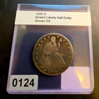 1855-O U.S. SEATED LIBERTY SILVER HALF DOLLAR  Low Mintage 3.7M