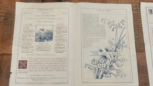Vintage Religious Picture Lesson Papers Leaflets, Qty 8, Dated 1894 & 1896 - Picture 11 of 18