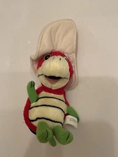 Vintage Dan Brechner Plush Turtle Red Ladybug Shell Hat Stuffed Animal