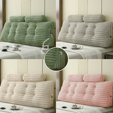 Wedge Headboard Pillow Twin Queen King w/ Side Pocket Headrest Backrest Support