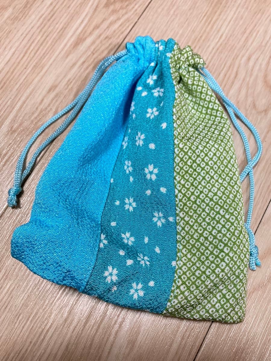 Japanese pattern drawstring pouch accessory case … - image 2