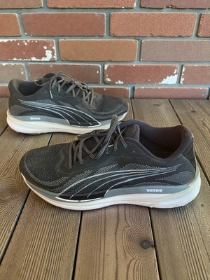 Puma Magnify Nitro Knit Black Castlerock  Running Shoes 376907-01 Men's Size 13