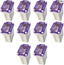 10PCS 25 Amp Micro Cartridge Fuses - Slow Blow Type, Mini Box Shaped Fuses for C