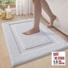 Ultra Soft Bathroom Rugs Non Slip with Rubber Backing, 24" x 36" White