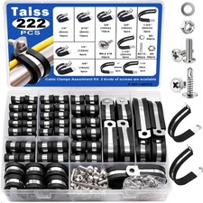 Cable Clamps Assortment Kit 270PCS 304 Stainless Steel 10 Sizes 1/4"-1-3/4" 3/8"