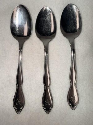 Vintage CustomCraft Stainless Flatware Spoons Monogram Letter H Made in Korea