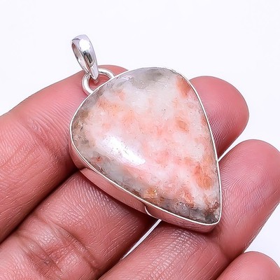 Golden Sunstone 925 Sterling Silver Handmade Pendant 1.64'' P66, Christmas Gift