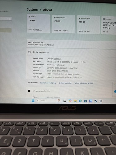 ASUS laptop 15.6” used 2 times in 1 month since purchase - Picture 7 of 9