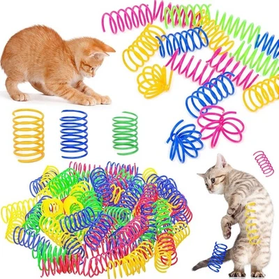 Cat &Kitten Spring Toys 4-24 pcs Bouncy Interactive Hunting Teasing Playing Cat
