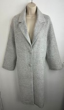 Rino & Pelle Mantel Coat Gray Herringbone Style EUR 36 UK 8 Oversized 