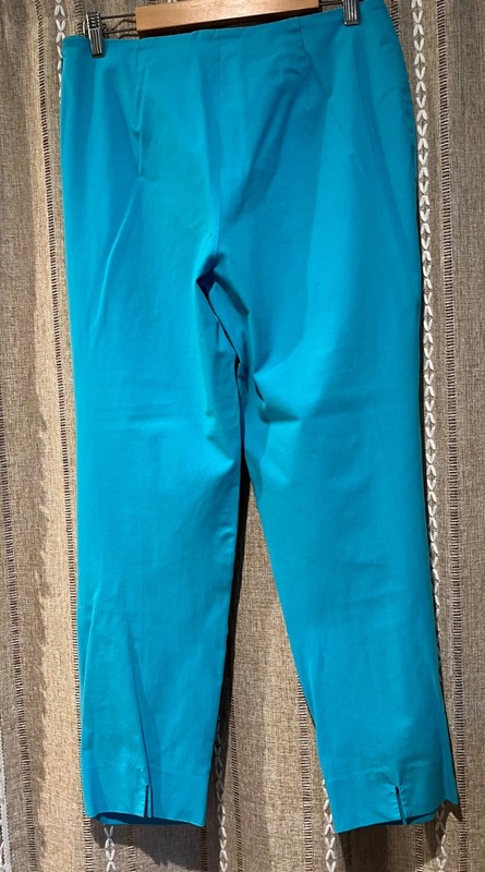 Piazza Sempione Turquoise Blue Ankle  Pants Cotton Made in Italy