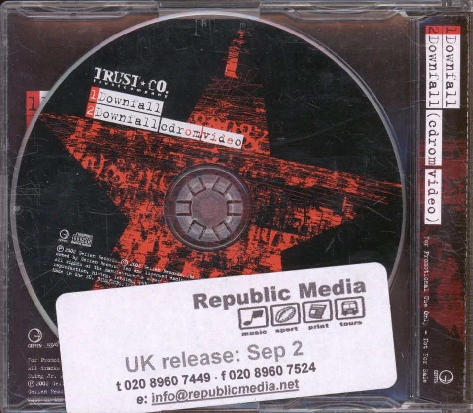 Trust Company Downfall CD UK Geffen 2002 Promo B/W CD-ROM Video In Slim Case - Bild 2 von 2