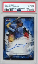 2024 Topps Finest Blue Refractor Junior Caminero RC AUTO #95/99 PSA 10 GEM MINT