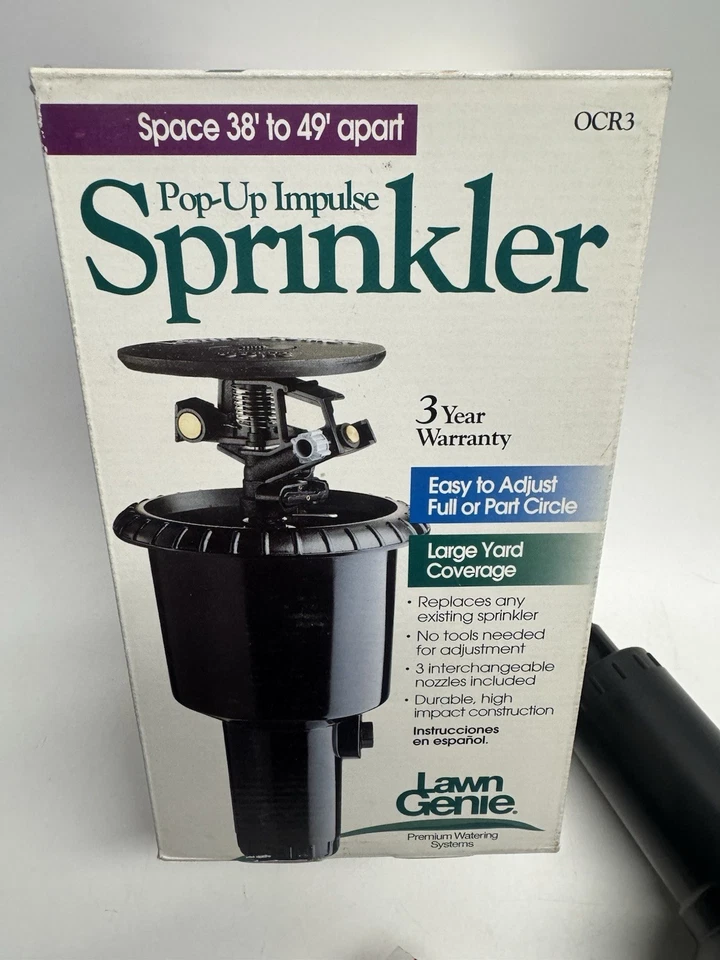 Aspersor de impulso emergente de área grande modelo OCR3 Lawn Genie de colección como nuevo 38'-49' Foto 2 de 4