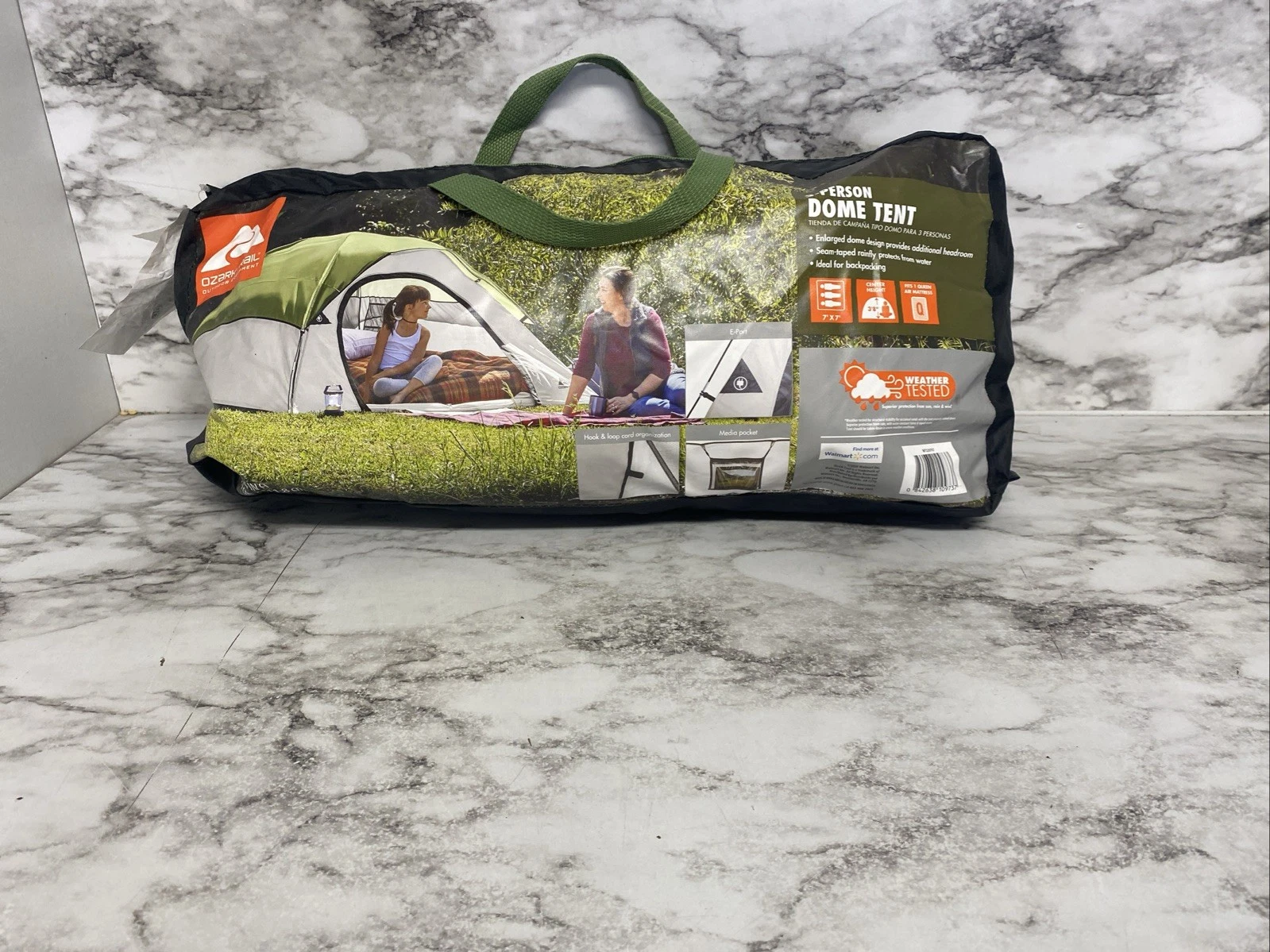Ozark Trail 3-Person Clip & Camp Dome Tent, Enlarged Headroom, Water-Resistant