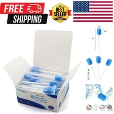 Disposable Oral Care Swabs Tooth Cleaning Mouth Swabs 50 Blue